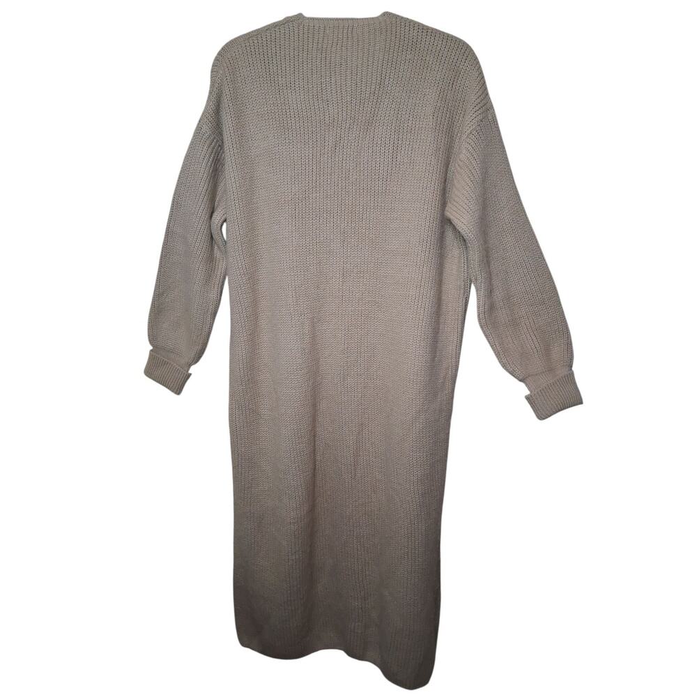 Top Shop Long Cardigan Brown Chunky Knit Sweater Cozy Winter Size 2 NWT - Picture 2 of 8